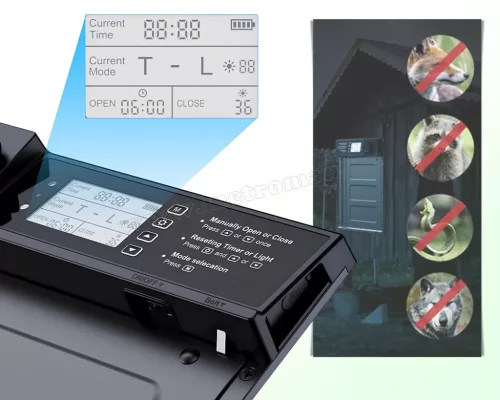 Napelemes automata csirkeól ajtó MA265C
