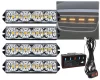 Megkülönböztető jelzés 4 db-os LED villogó szett távirányítóval narancs MA553