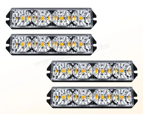 Megkülönböztető jelzés 4 db-os LED villogó szett távirányítóval narancs MA553