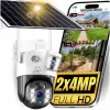 Napelemes WiFi kültéri kamera 2x4MP Dual Cam, vezeték nélküli forgatható PTZ kamera, MA601W V380 PRO