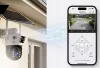 Napelemes WiFi kültéri kamera 2x4MP Dual Cam, vezeték nélküli forgatható PTZ kamera, MA601W V380 PRO