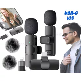   Mini csíptethető vezeték nélküli mikrofon szett MA704DUO