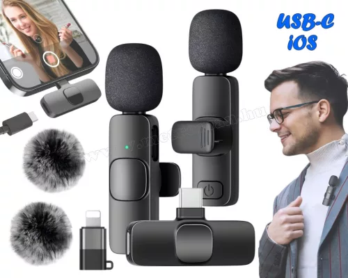 Mini csíptethető vezeték nélküli mikrofon szett MA704DUO
