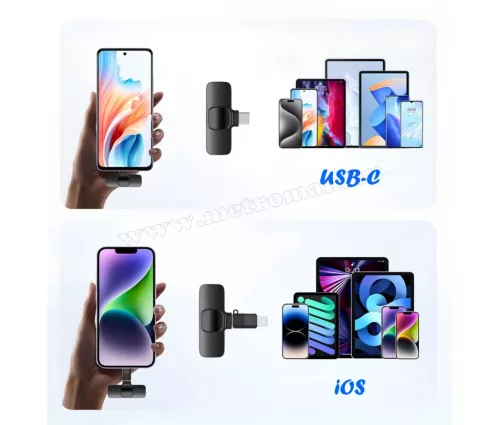 Mini csíptethető vezeték nélküli mikrofon szett MA704DUO