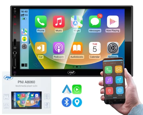 2 DIN CarPlay Android Autó Multimédia fejegység GPS MA8060BT