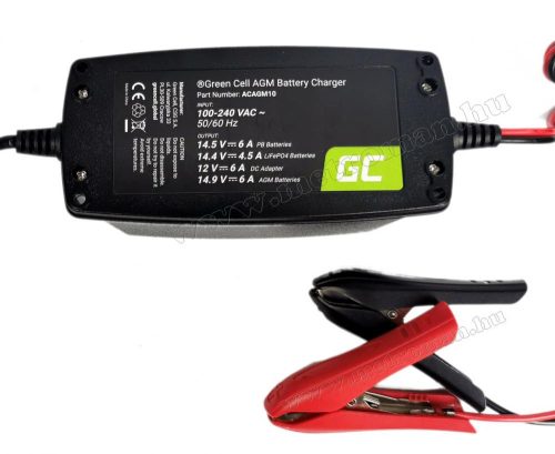 Intelligens automata univerzális Savas AGM Lithium  akkumulátor töltő GreenCell MACAGM10 12V 6A