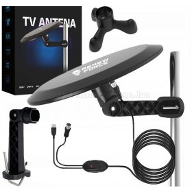   Autó lakókocsi lakóautó és kemping DVB-T TV antenna MAH-13-DVB-T Fekete