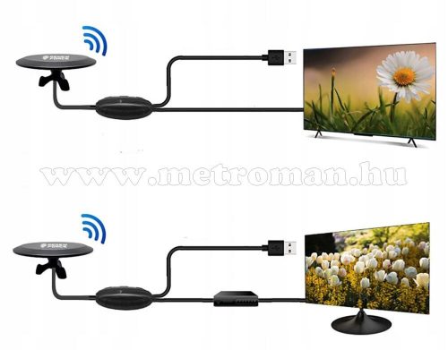 Autó lakókocsi lakóautó és kemping DVB-T TV antenna MAH-13-DVB-T Fekete