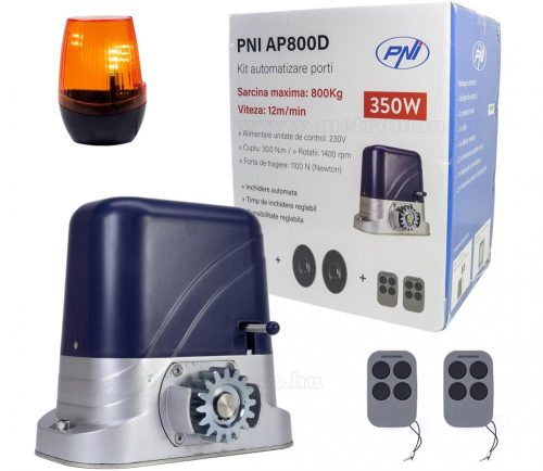 Elektromos távirányítós tolókapu kapunyitó szett PNI MAP800D fogasléc nélkül