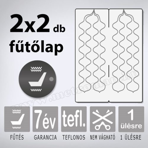 Teflonszálas beépíthető autós ülésfűtés Kiyo AWHL-Teflon-Kevlár