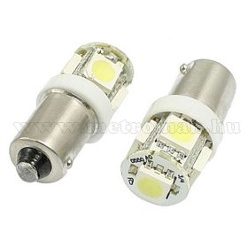   Autós LED izzó fehér, 5 db szuperfényes SMD LED-del BA9S5SMD5050