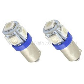   Autós LED izzó kék, 5 db szuperfényes SMD LED-del BA9S5SMD5050K