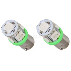   Autós LED izzó zöld, 5 db szuperfényes SMD LED-del BA9S5SMD5050Z