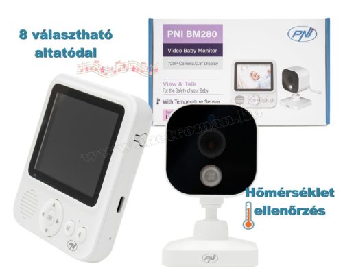 Vezeték nélküli kamera, megfigyelő és bébiőr kamera hordozható LCD monitorral MBM280