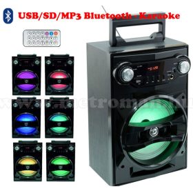   Hordozható USB/SD/MP3 lejátszó, Bluetooth Multimédia hangfal FM rádióval és Karaoke funkcióval BT 1650