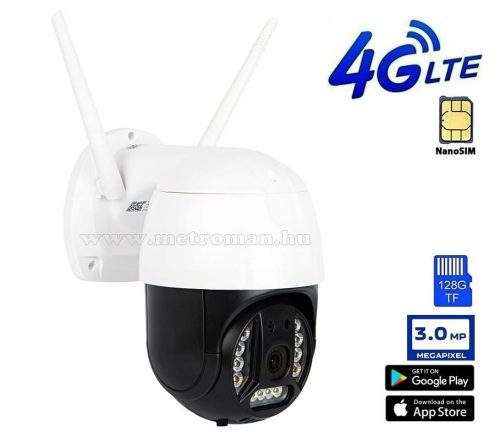 4G IP kamera, mobilnetes SIM kártyás kültéri biztonsági kamera MC15H-3MP-4G-PTZ V380PRO