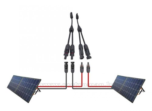 MC4 Y közösítő, elosztó adapter kábel szett napelemekhez MC4-Y2