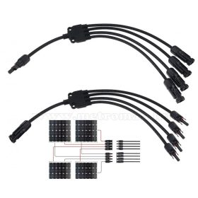   MC4 Y közösítő, elosztó adapter kábel szett napelemekhez MC4-Y4