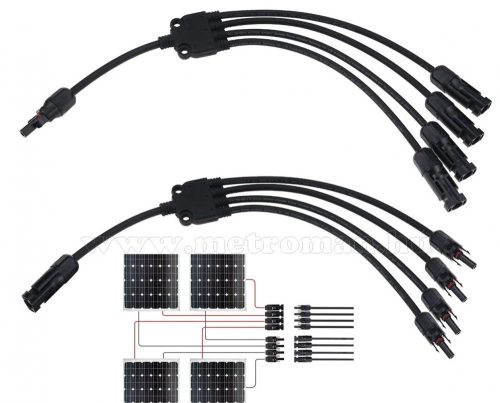 MC4 Y közösítő, elosztó adapter kábel szett napelemekhez MC4-Y4