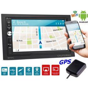   Android multimédiás autórádió fejegység GPS-el 7" LCD monitorral 2DIN MNC California GPS-BT