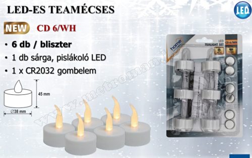 LED teamécses CD 6/WH, 6 darabos szett