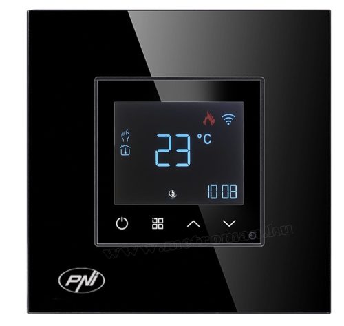 Intelligens Wifi okos termosztát Gázkazánhoz és elektromos fűtéshez MCT25B-WIFI TuyaSmart Fekete