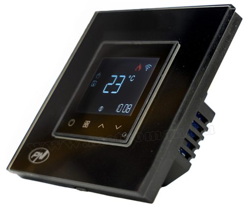 Intelligens Wifi okos termosztát Gázkazánhoz és elektromos fűtéshez MCT25B-WIFI TuyaSmart Fekete