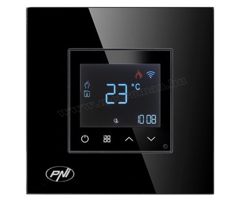 Intelligens Wifi okos termosztát Gázkazánhoz és elektromos fűtéshez MCT26B-WIFI TuyaSmart Fekete