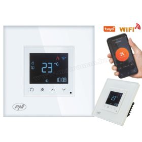   Intelligens Wifi okos termosztát Gázkazánhoz és elektromos fűtéshez MCT26W-WIFI TuyaSmart Fehér