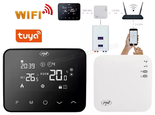 Intelligens vezeték nélküli Wifi  termosztát MCT40-PRO-WIFI TuyaSmart