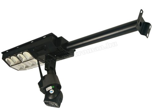 Napelemes 4G kültéri SIM kártyás kamera PTZ forgatható és fix 4G kamerával LED lámpával MD001-4G-EU-PTZ-LED Dual-Cam V380PRO