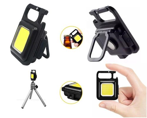 Akkumulátoros mini COB LED zseblámpa kulcstartóra MD100LED