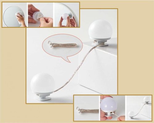 10 db-os LED lámpa szett sminkasztalhoz, tükör lámpa MD109USB