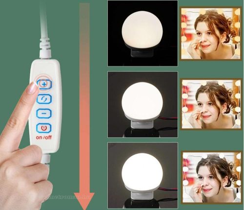 10 db-os LED lámpa szett sminkasztalhoz, tükör lámpa MD109USB
