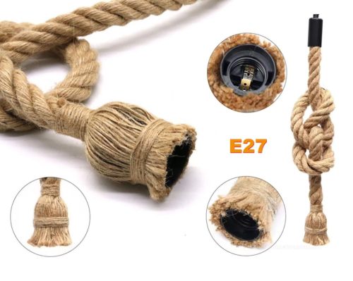 Mennyezeti függeszték lámpa Vintage kötéllámpa MD151B