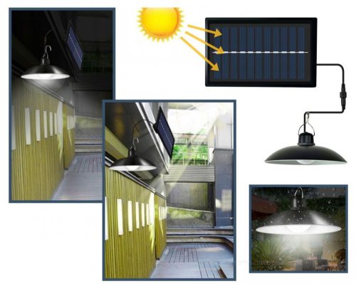 Napelemes kemping LED lámpa távirányítóval MD53DSOL