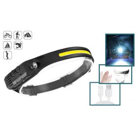   Tölthető akkumulátoros COBLED fejlámpa mozgásérzékelős kapcsolóval MD83COB