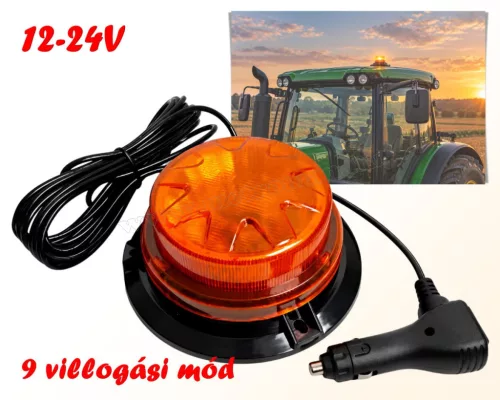 Megkülönböztető jelzés Narancs LED villogó 12-24V MD95A BEACON