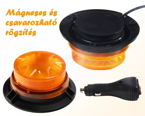 Megkülönböztető jelzés Narancs LED villogó 12-24V MD95A BEACON