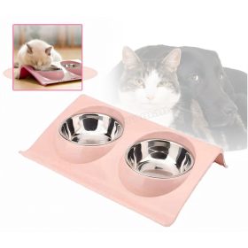 Dupla etetőtál kutyáknak macskáknak pink MDA119A