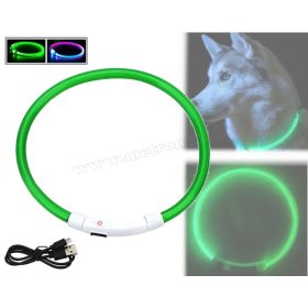   Világító nyakörv Állítható LED kutyanyakörv zöld MDA269