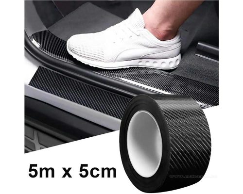 Autó fólia, öntapadós 3D fekete Karbon védő szalag matrica 5 méter MDA75M
