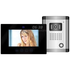   Színes video kaputelefon szett, 7"-os érintőképernyős TFT LCD monitorral, SEKO DF-636TS+OUT9+Clock