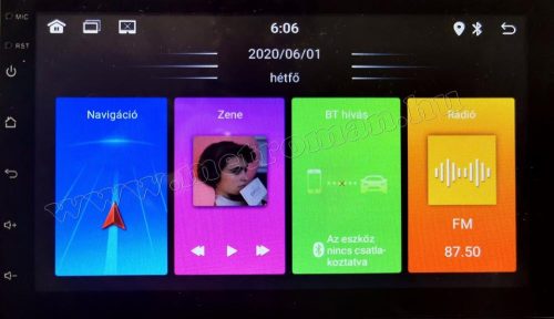 Android multimédiás autórádió fejegység GPS-el 7" LCD monitorral és tolatókamerával 2DIN MDS40BT-GPS