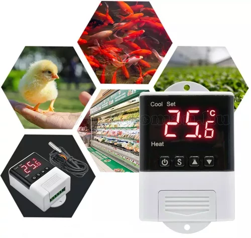 Univerzális termosztát hőmérsékletkapcsoló fűtéshez és hűtéshez DTC-2200 230V