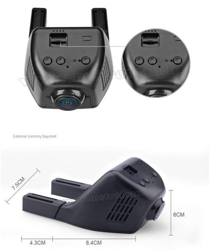 Autós beépíthető Wifi menetrögzítő kamera SAL DVR WF1 SMART