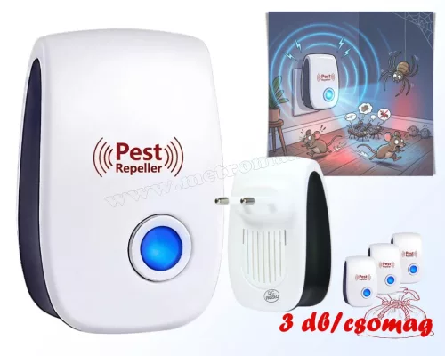 Ultrahangos egér pók és rovar riasztó 3 db-os szett ME605