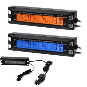   Digitális autós külső-belső hőmérő és feszültség mérő MEC-30