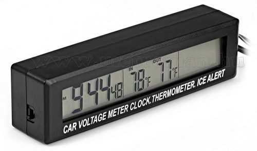 Digitális autós külső-belső hőmérő és feszültség mérő MEC-88