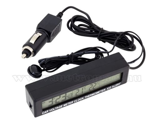 Digitális autós külső-belső hőmérő és feszültség mérő MEC-88